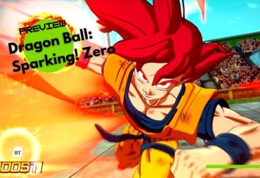 Super Saiyan God Goku rushes toward the camera in Dragon Ball: Sparking! Zero